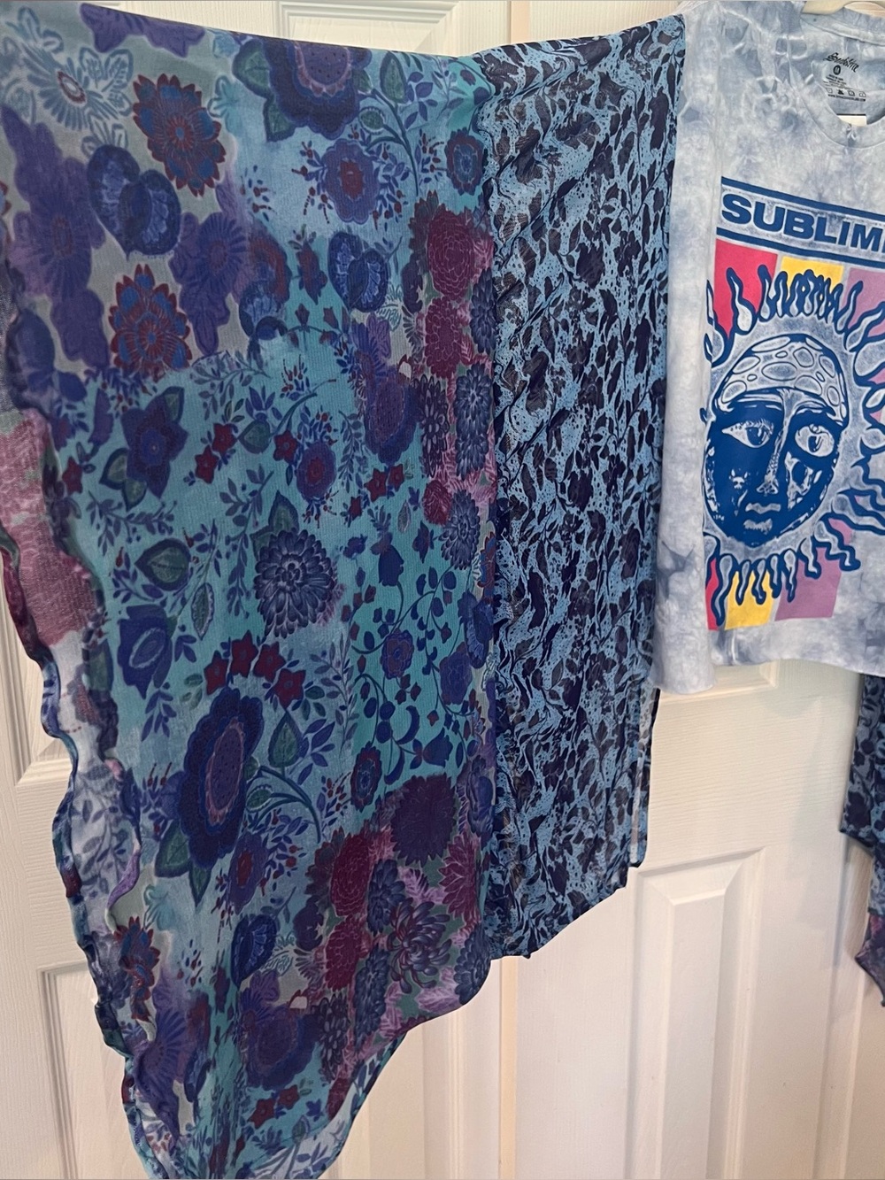 Sublime Upcycled Poncho Top | Festival Kimono Sleeve Patchwork One of a Kind - Picture 3 of 6